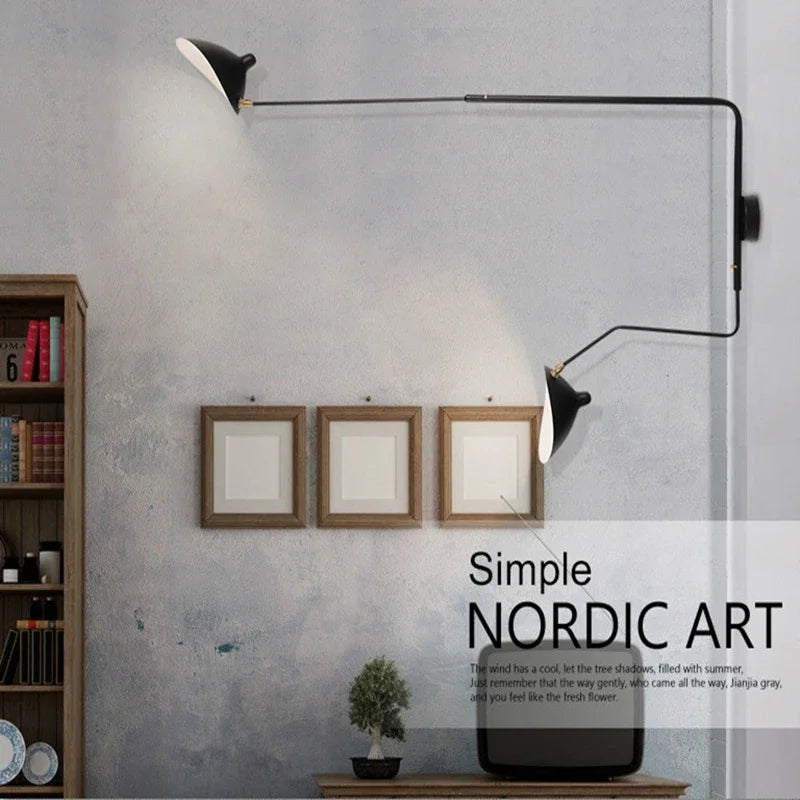 Nordic DaWn Spider Serge Mouille Wall Lights Bedroom Industrial Retro Wall Lamp Creative Simple Living Room Led Light Fixtures