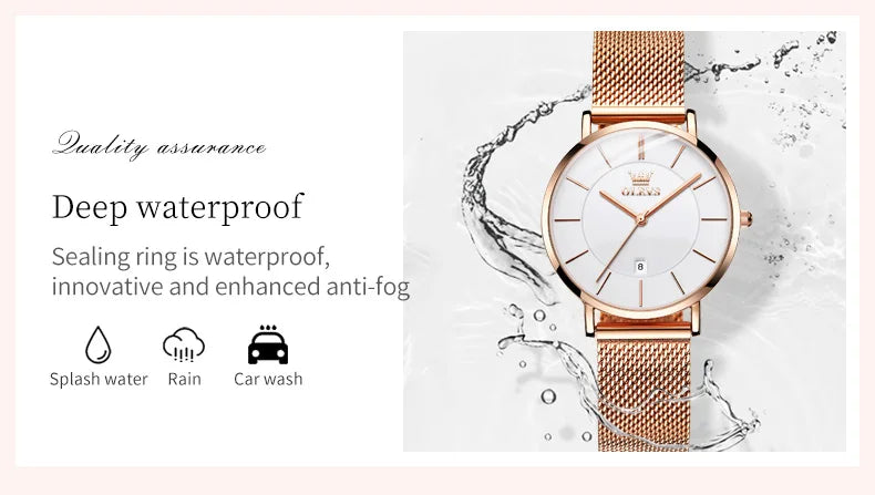 OLEVS 5869 Women Watch Original Brand Simple Mesh Belt Quartz Watch Automatic Date Waterproof Luminous Watches For Women Box