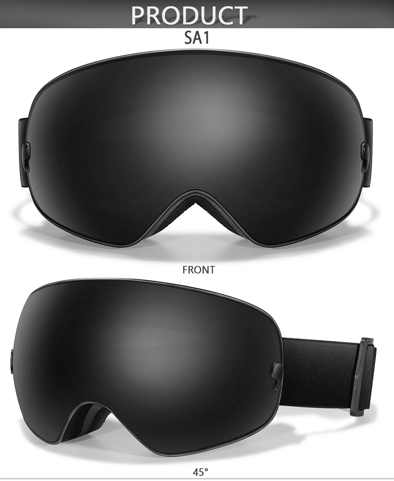 Winter Outdoor SKI Goggles Men And Women Teen, Free Optical Frame and Bag, UV400 Anti-Fog Snowboard Eyewear, Charistmas Gifts