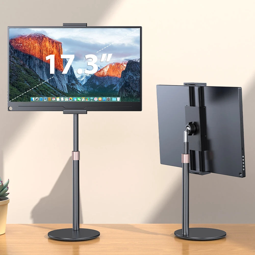 UPERFECT Rotating Portable Monitor Stand Height Adjustable Vesa Monitor Tablet Free Standing Low Profile Desk Mount up to 17.3"