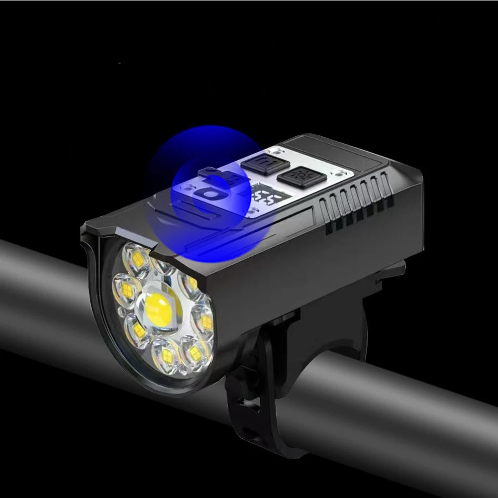 9LED Bike Light Type-C Rechargeable Bicycle Front Lights Intelligent Sensor MTB Flashlight Bike Headlight for Cycling Front Lamp
