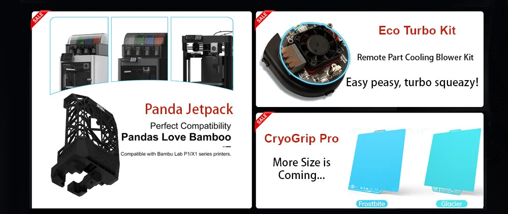 BIQU CryoGrip Pro Glacier Panda BuildPlate 180x180mm Plate Spring Steel Double-sided Textured for BambuLab A1 Mini 3D Printer