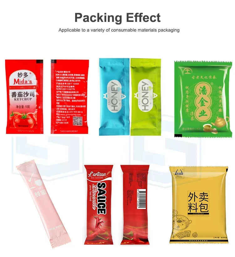 Automatic Pouch Ketchup Pulp Packing Machine - Tomato Paste Filling Sealing Machine, Commercial Food Packaging Equipment