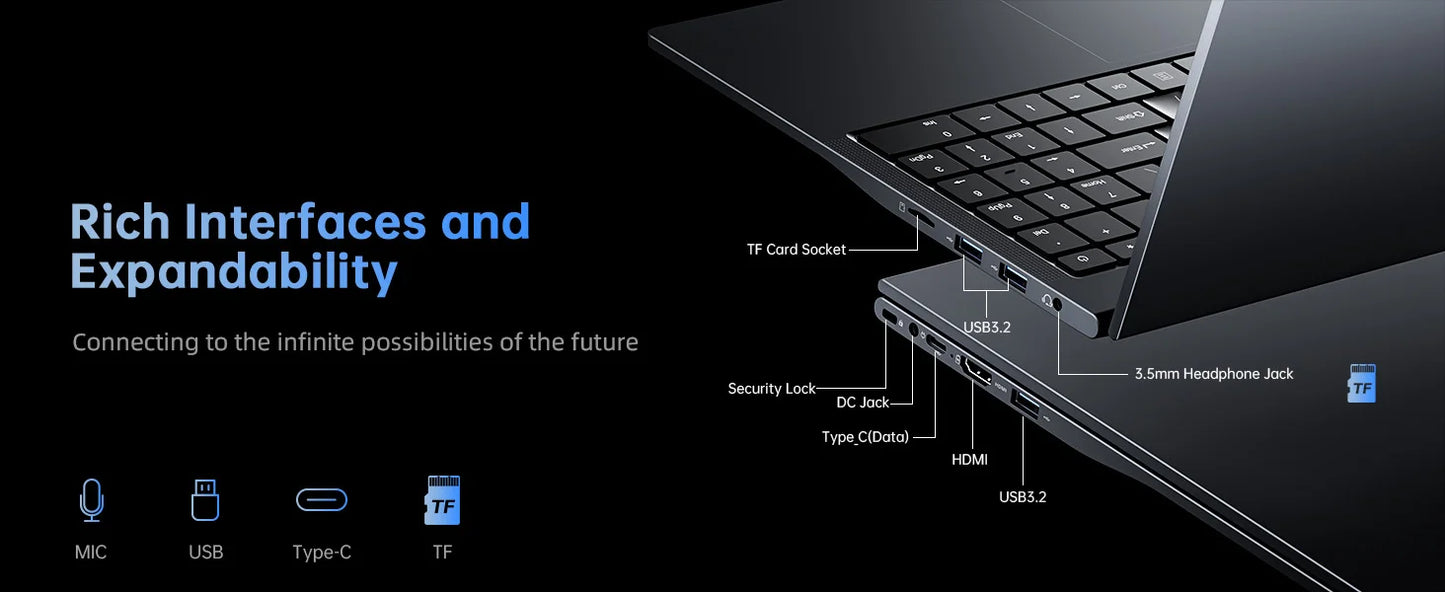 ACEMAGIC 18.5-Inch 4300U/N150 Business Laptop 16GB DDR4 512GB SSD 180° Opening 3.6GHz Long Battery Life Metal Shell WiFi 5 BT5