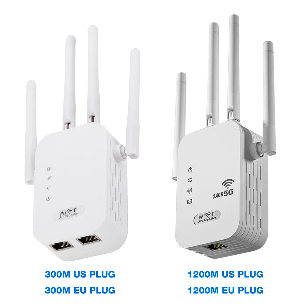 Dual-Band 2.4G 5G WiFi Repeater Signal Booster WiFi Extender 802.11bgn Gigabit Router with WPS EU/US Plug Type WiFi Amplifier