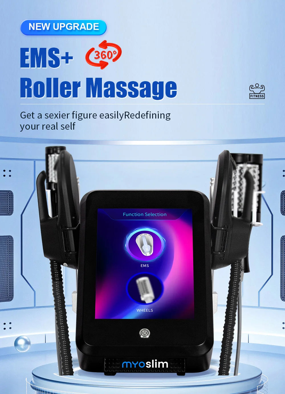 Ems 15Tesla Ultra 6500W RF Machine Shaping Slimming Body Sculpture Pelvic Muscle Stimulator Weight Loss Roller Machine