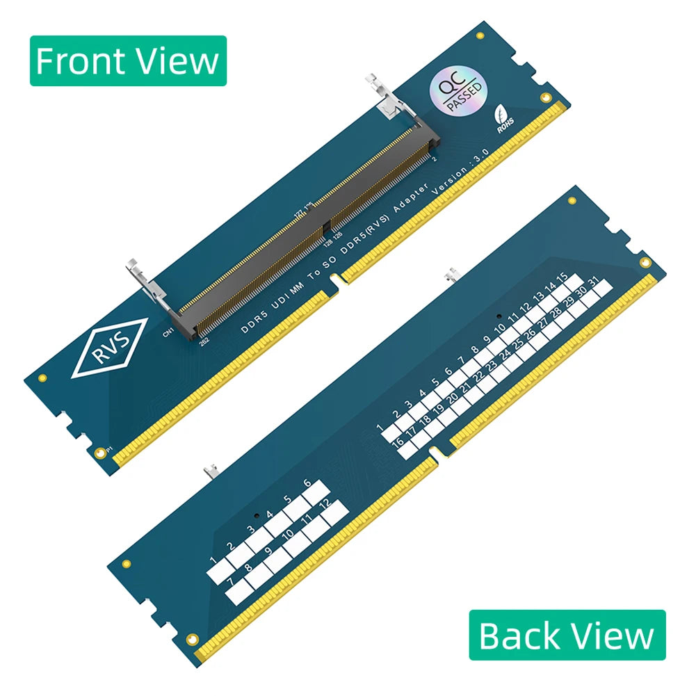 Laptop SO DDR5 RAM To Desktop DDR5 U-DIMM Adapter Overcurrent Protection Memory Card Converter DDR5 Memory RAM Adapter Card