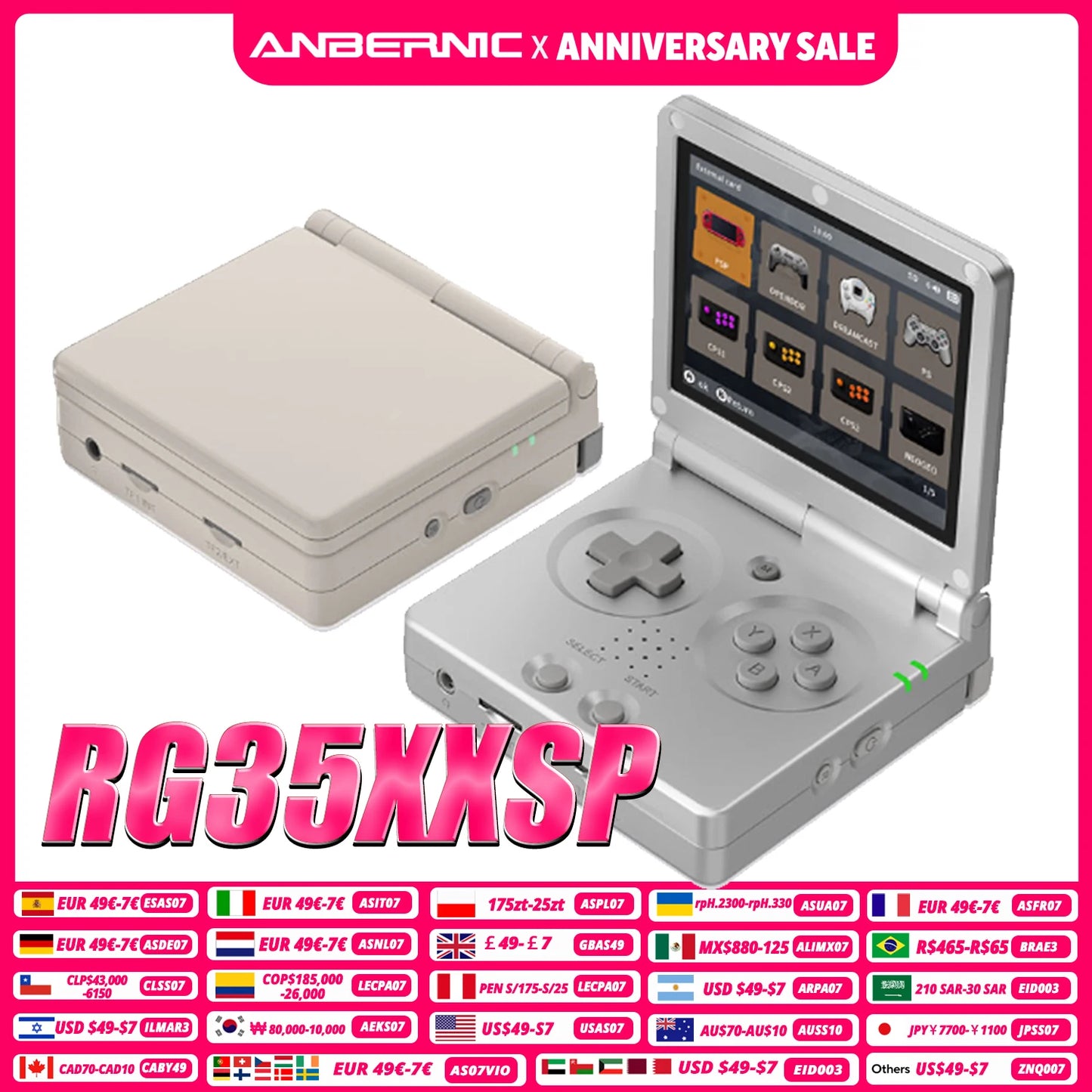ANBERNIC RG35XXSP 3.5'' IPS Screen Flip Handheld Console Linux System HDMI-compatible TV Output  64G 5500 Games Pre-installed