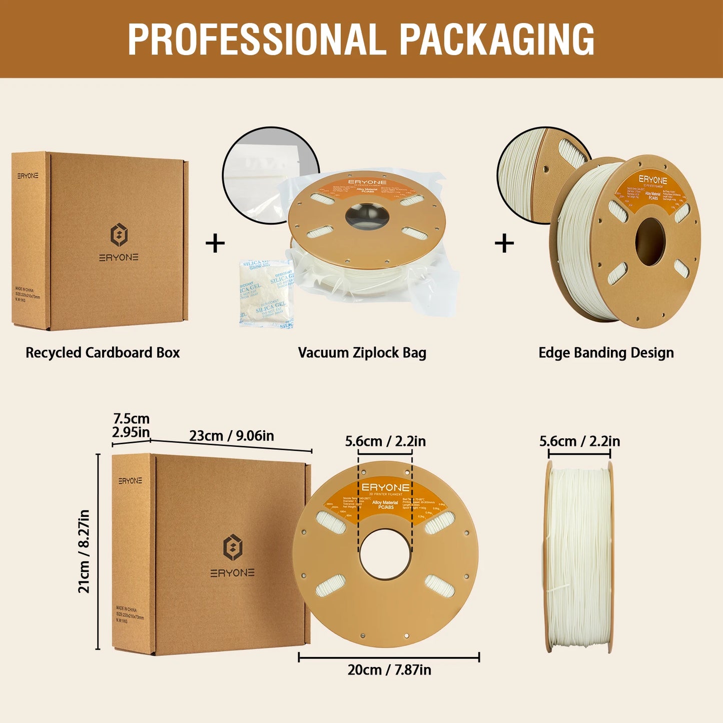 ERYONE 1KG Alloy Material PC/ABS Filament 1.75mm +/-0.03mm for 3D Printer, 3D Printing Filament