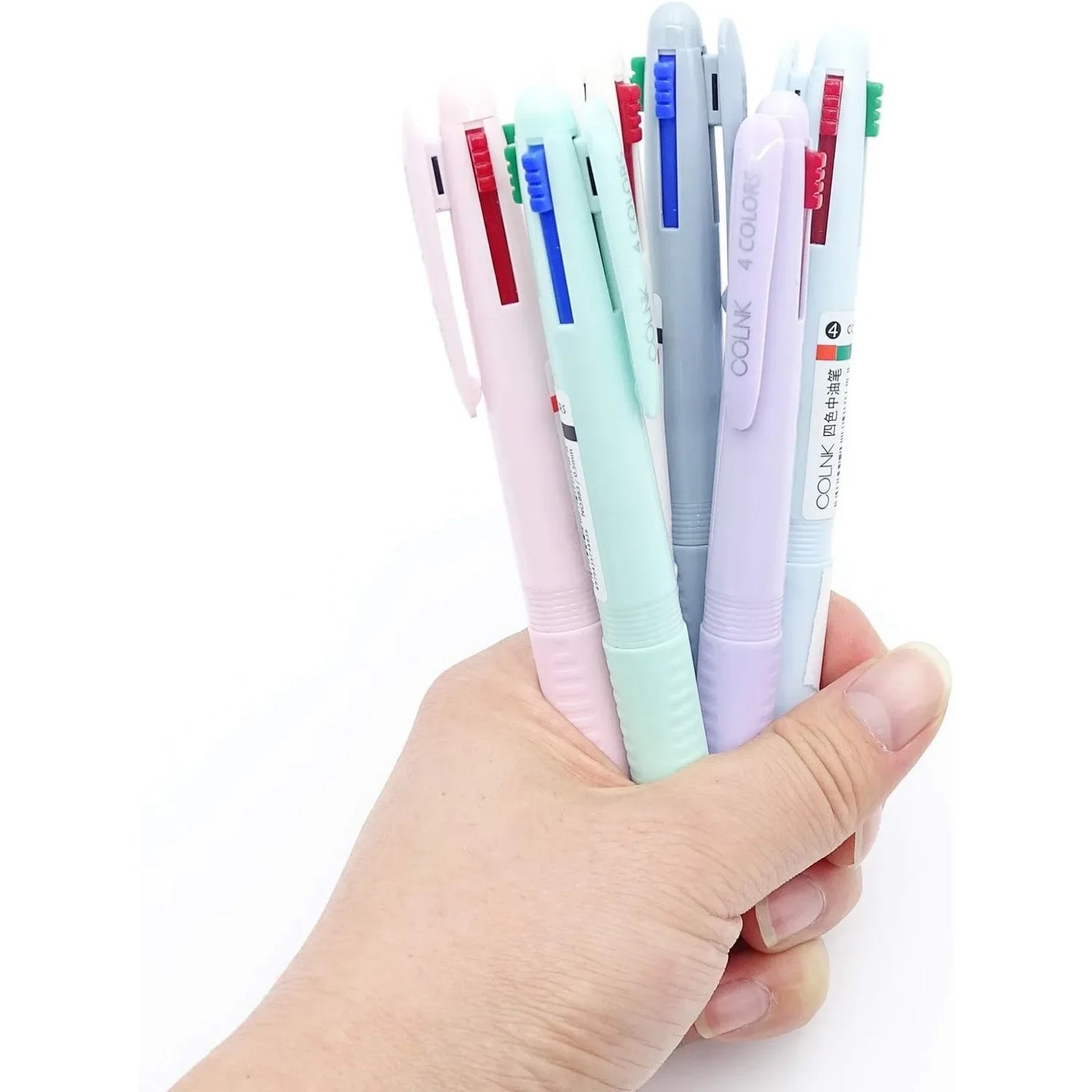 Multi-color ballpoint pen 0.5, 4-in-1 color pen fine points, Ballpoint pen Gift Pen Planner Diary, various inks, 6 counts