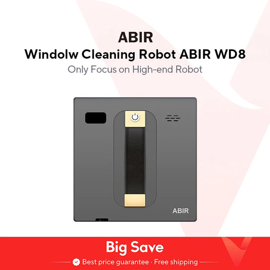 Robot Window cleaner ABIR WD8,Dual Water Spray,Smart Memory,High Vacuum Suction, Laser Sensor, Home Wall Glass Cleaning Robot