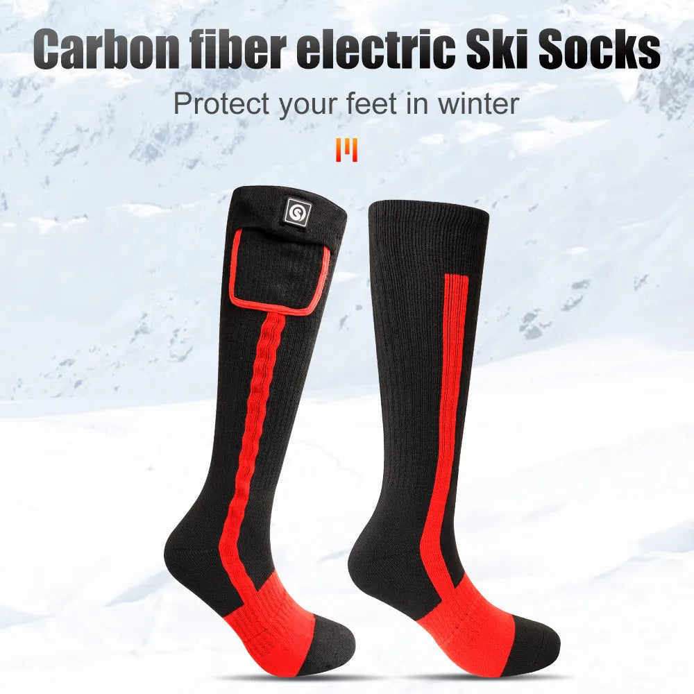 Savior Heated Socks Man Winter Rechargeable Outdoor Sport Thermal Heated Foot Warmer Ski Sports Heated Socks Warm Snowmobile Ski