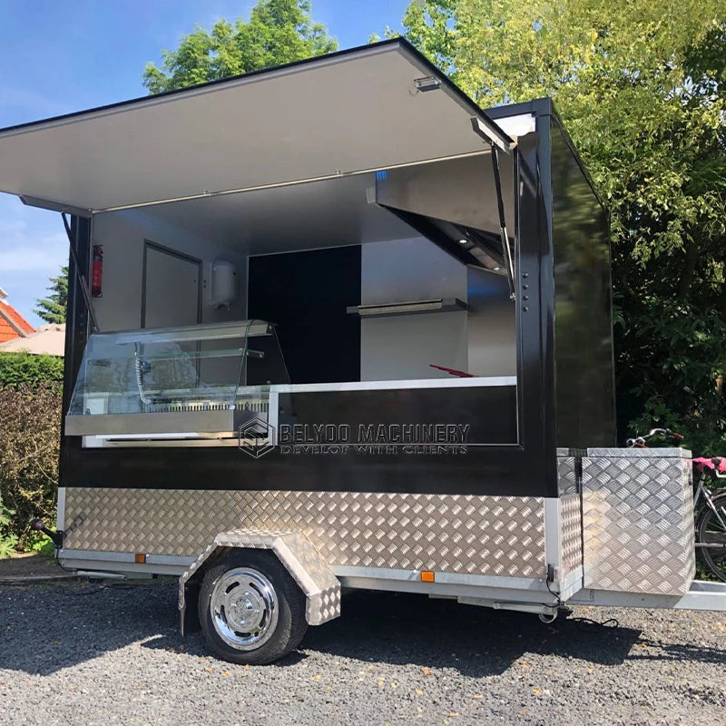 Belyoo 2026 9.8ft Street Food Truck Mobile Hot Dog Stand Food Truck With Full Kitchen Juice Vending Trailer Ice Cream Cart