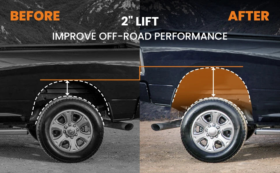 2 Pcs Spacers 2" Rear Leveling Lift Kit  for Dodge Ram 1500 2WD 4WD 2009-2023