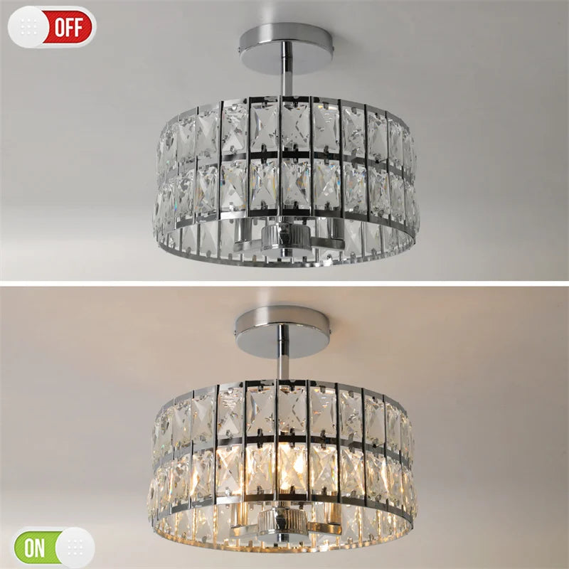 K9 Crystal Dining Table Pendant Lamp Bedroom Hanging Lamp Retro Luxury Style Suitable For Kitchen Plafon Ceiling Chandelier