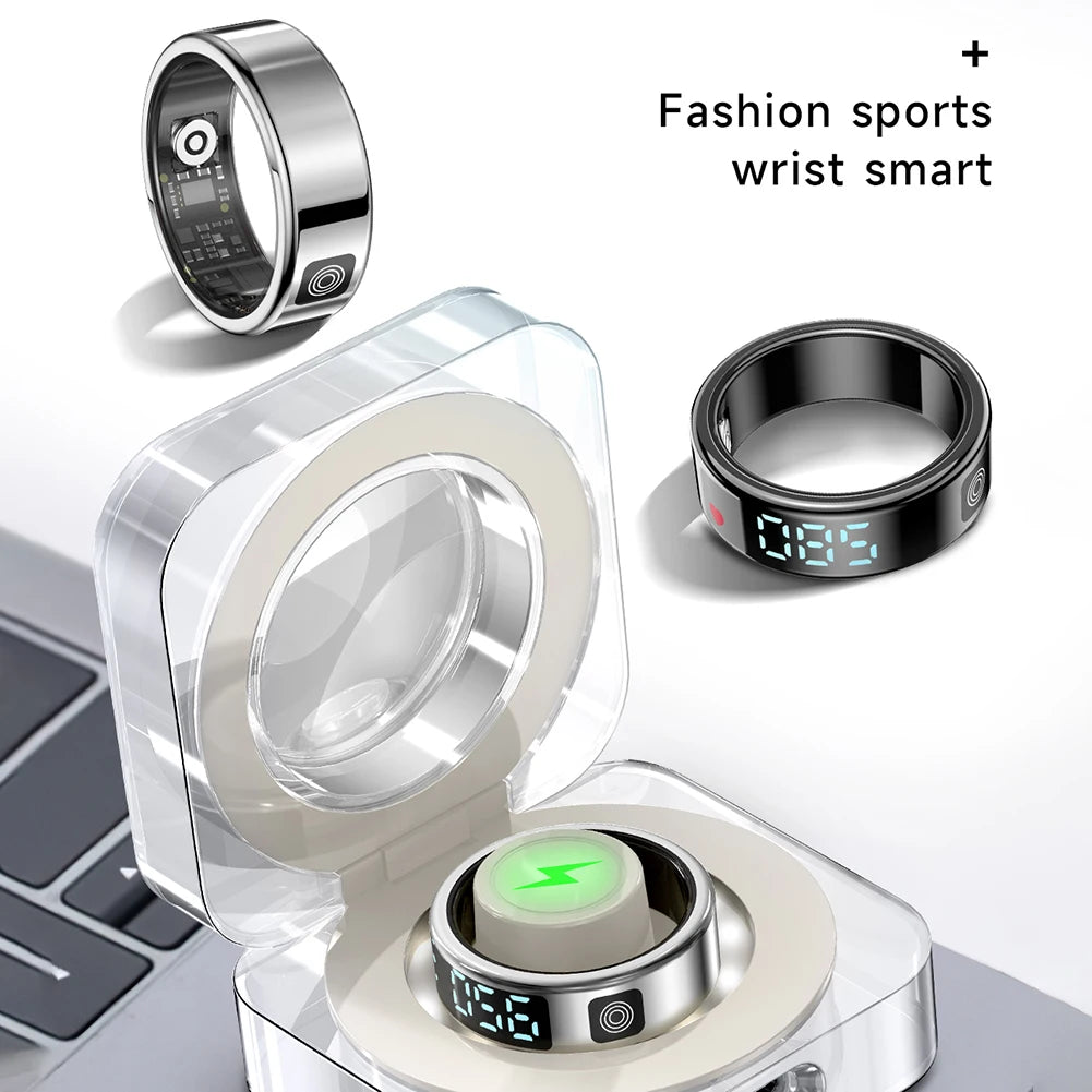 New RS08 Smart Ring Heart Rate Health Monitor 5ATM Waterproof Multi Sport Modes Blood Oxygen Tracker For Xiaomi Samsung Phone