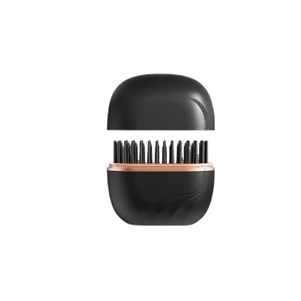 Mini Rechargeable Hair Straightener Brush: 3-Speed Temp Control, Anti-Scald Shell, Lightweight & Portable for Travel