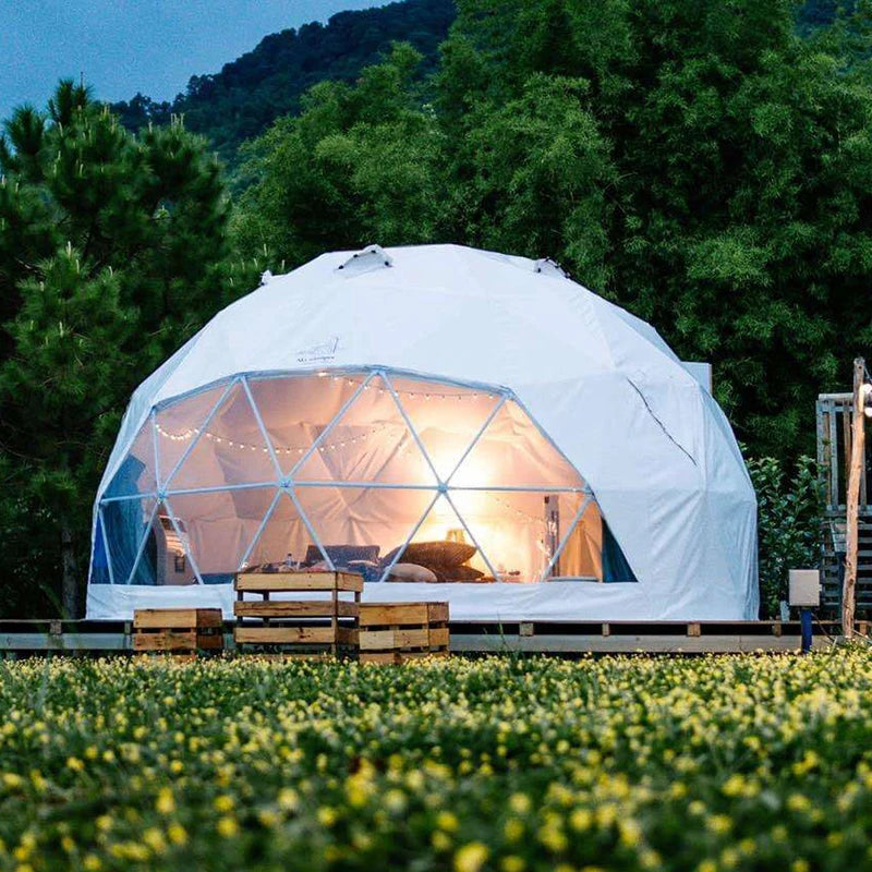 Trade Show Tent 6~9m Diameter Transparent Geodesic Luxury Dome Hotel Manor Tents Hotel Forest Glamping Round Dome Tent Outdoors