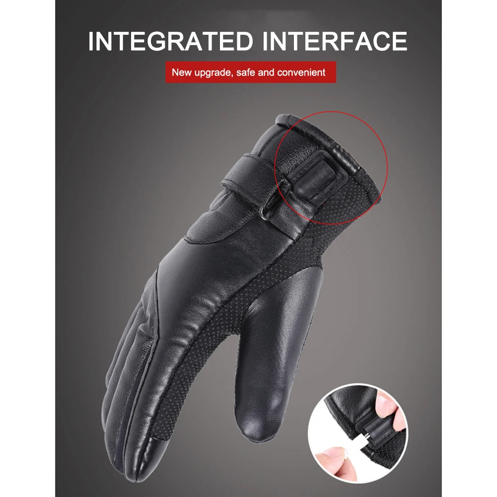 Electric Heating Gloves Men Women Heated Gloves Winter Skiing Snowboarding Can Touch Screen Snow Gloves (Excluding battery)