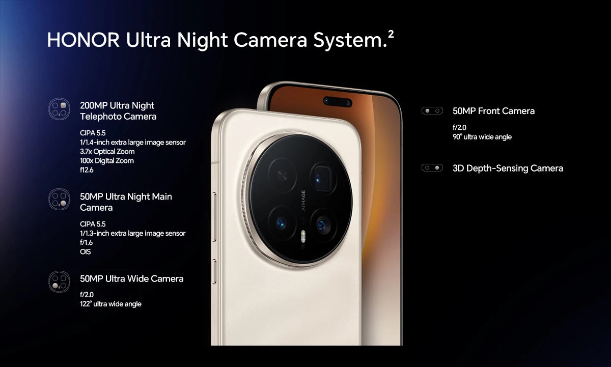 Global Version HONOR Magic8 Pro 5G 12GB+512GB 6.71'' 120Hz OLED Display 200MP Cameras 7100mAh 100W SuperCharge
