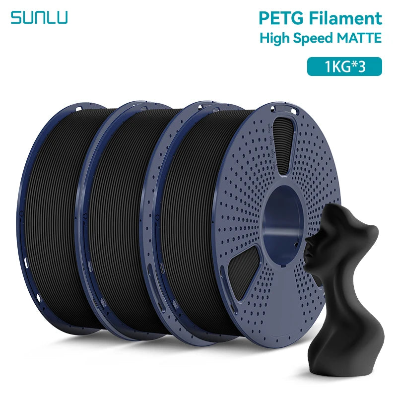 SUNLU 3KG High Speed Matte PETG Filament 1.75mm 1kg Spool (2.2lbs) High Speed Printing Filament Fit Most FDM Printer