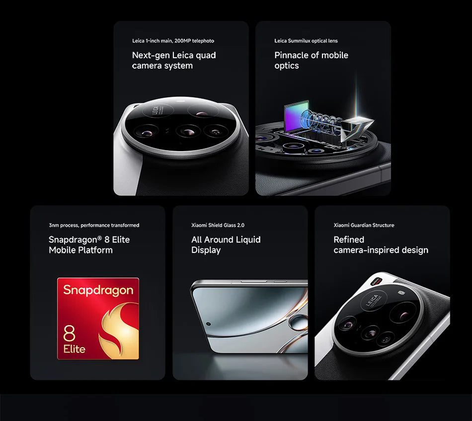 China Version Global ROM Xiaomi 15 Ultra Smartphone Snapdragon® 8 Elite AMOLED Leica 200MP Ultra Telephoto 90W HyperCharge IP68