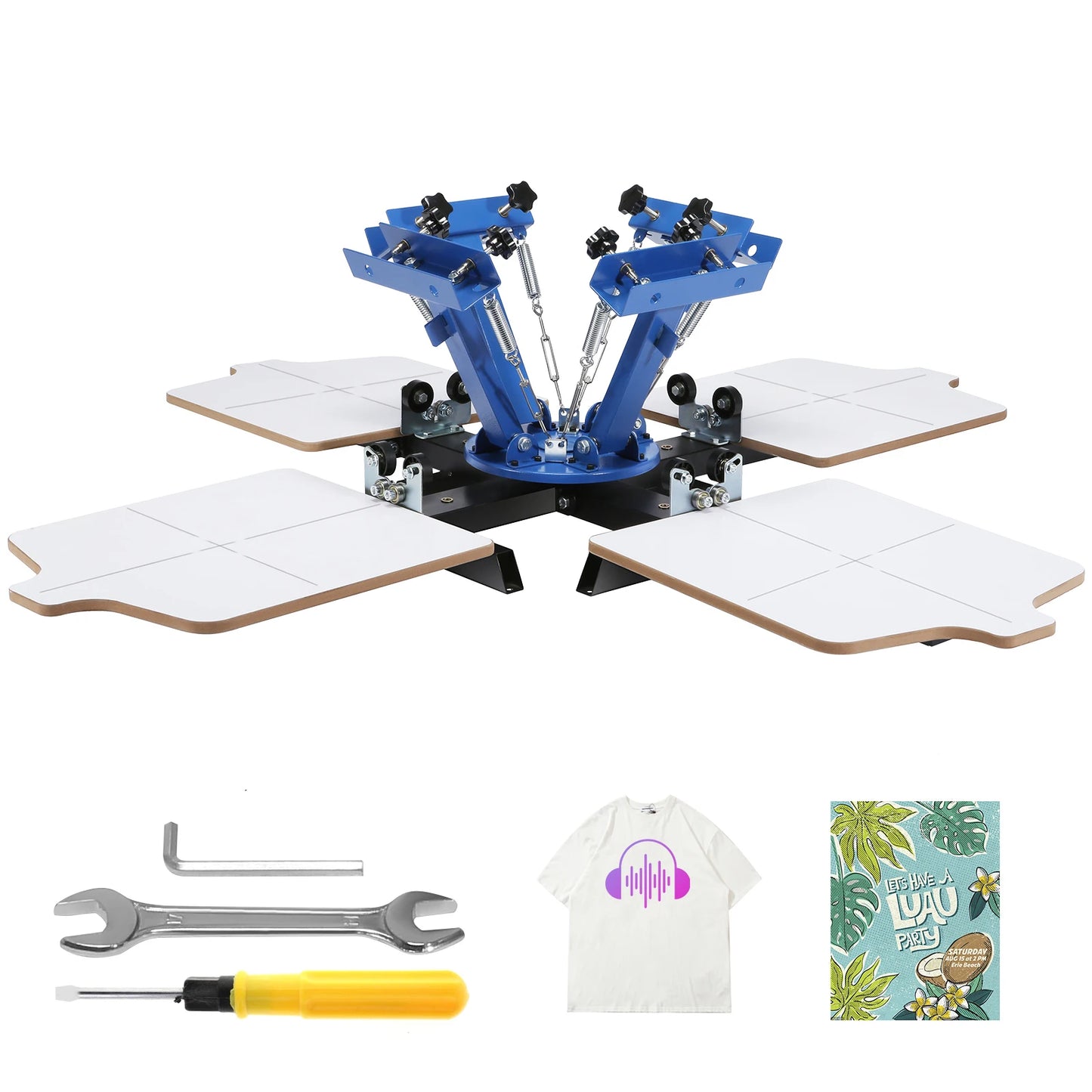 SucceBuy Screen Printing Machine 360° Rotable Silk Screen Printing Press 54x45cm Screen Printing Press Adjustable Tension