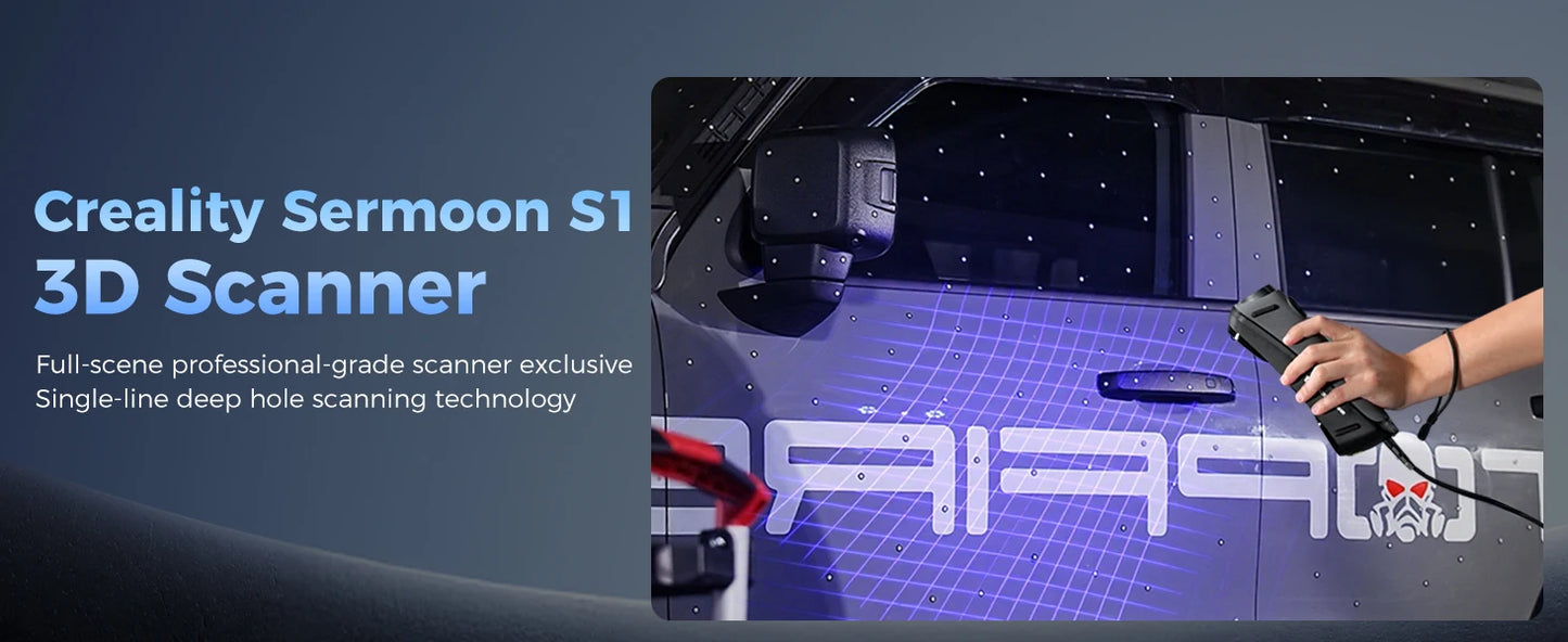 Creality Sermoon S1 High-Precision 0.02mm 3D Scanner 34+7+1 Blue Laser Line/NIR Accuracy 90FPS Deep Hole scanning