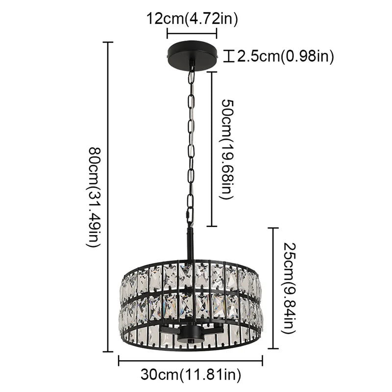 K9 Crystal Dining Table Pendant Lamp Bedroom Hanging Lamp Retro Luxury Style Suitable For Kitchen Plafon Ceiling Chandelier