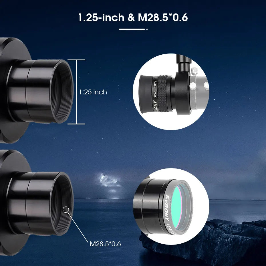 Svbony Telescope Illuminated Single Crosshair Eyepiece 20mm SWA 70° Adjustable for Perfectly Guided Astrophotography SV152