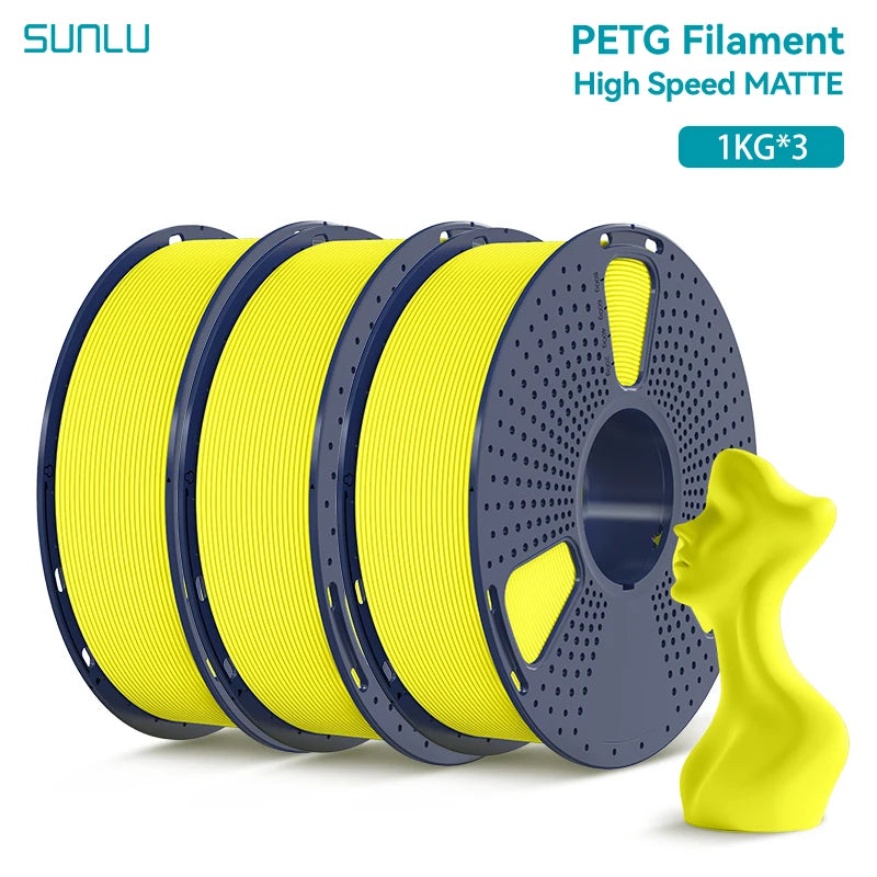 SUNLU 3KG High Speed Matte PETG Filament 1.75mm 1kg Spool (2.2lbs) High Speed Printing Filament Fit Most FDM Printer