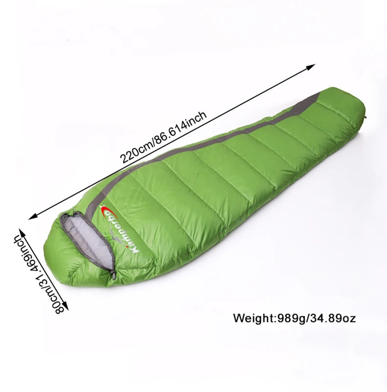 Kamperbox Sleeping Bag Winter Cold Down Sleeping Bag Camping Equipment Down Slippers Lightweight Sleeping Bag