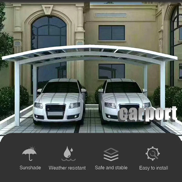 Outdoor aluminum alloy arched roof garage carport carport waterproof pergola roof panel sheltered courtyard garden villa canopy