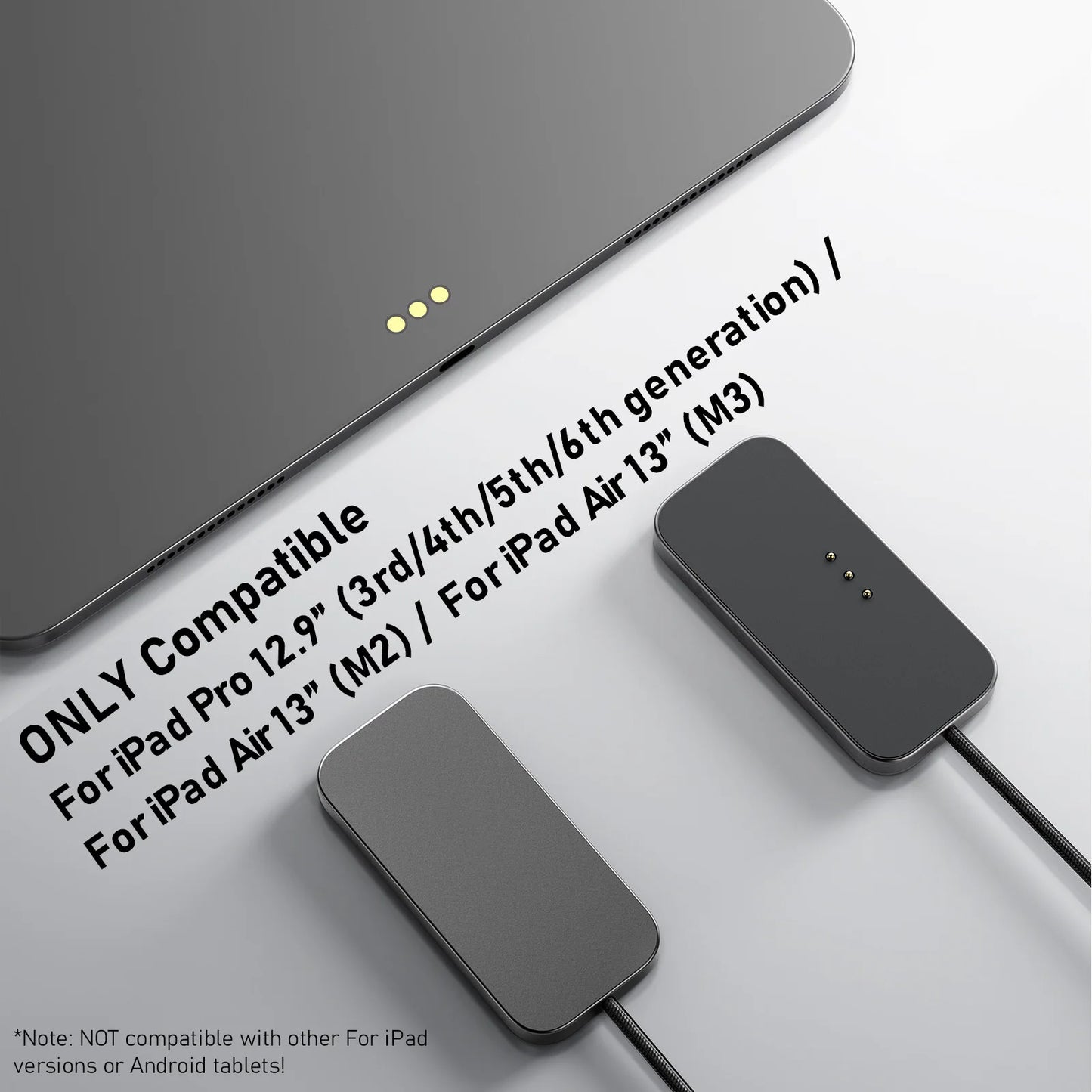 For iPad Pro Magnetic Wireless Charger Aluminum Alloy Fast Charging Smart Chargers With 2m Cord For iPad Pro 13"/11"/12.9"/10.9"