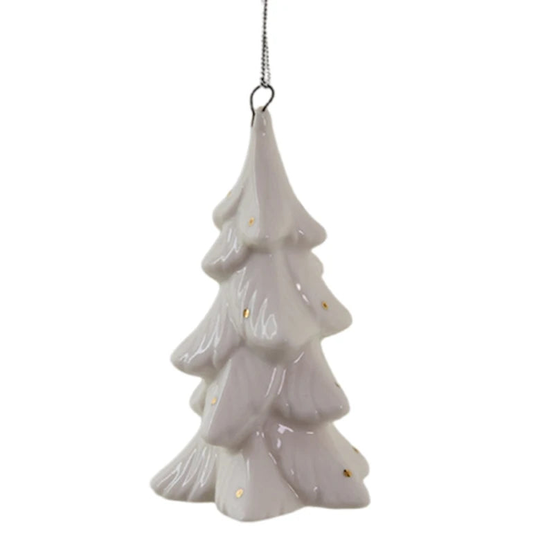 Festival Ceramic Snow House Christmas Tree Hanging Ornament for Holiday Decors