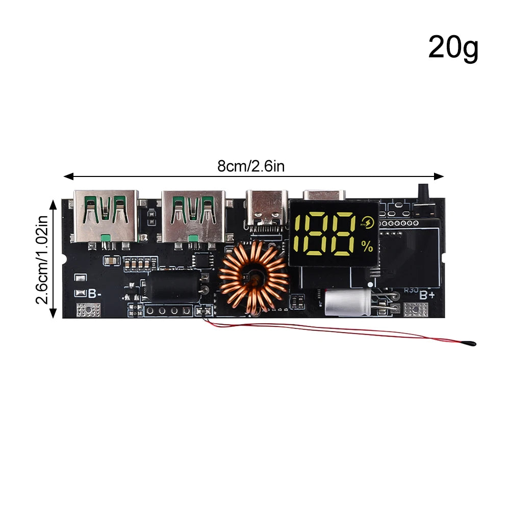 18650 Battery Charger Protection Module Power Bank PCB Module Board Dual USB Fast Charging with BMS Protection