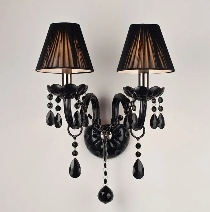 K9 top white Crystal Wall Lamp Candle Led E14 Bulbs double head Led E14 Bulbs white 1/2/3 arms with/without Fabric Lampshade