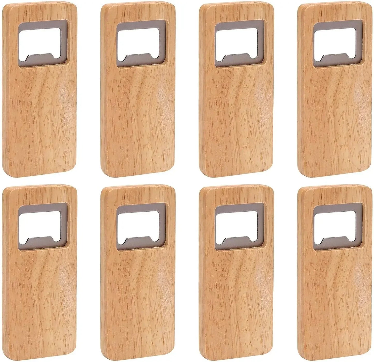 10-50PCS Wood Beer Bottle Opener with Wooden Handle Corkscrew Steel Square Openers Bar Kitchen Wedding Party Gift DIY Crafts
