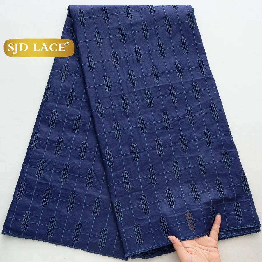 SJD LACE Swiss Voile Lace Fabrics Dubai African Cotton 5 Yards 2026 Latest African Nigerian Cotton Lace for Dresses Sew 4662