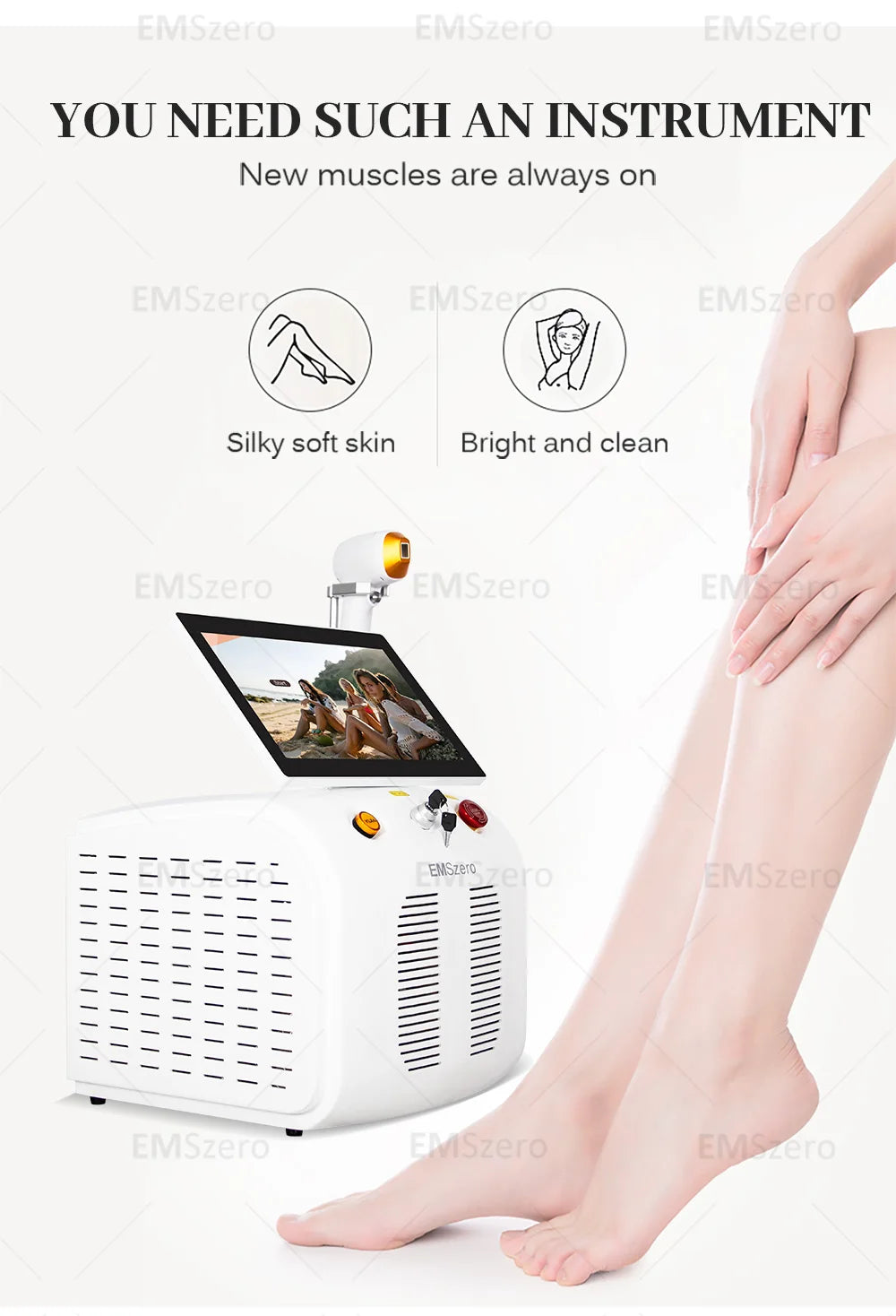 Professional Diode Ice Titanium Laser Hair Removal Machine Portable 808 755 1064 Alexandrite Device 3 Waveleng Permanent Removal
