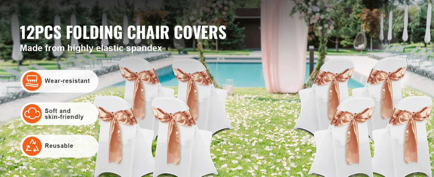 SucceBuy 12 30Pcs Wedding Chair Covers Spandex Stretch Slipcover for Restaurant Banquet Hotel Dining Party Universal Chair Cover