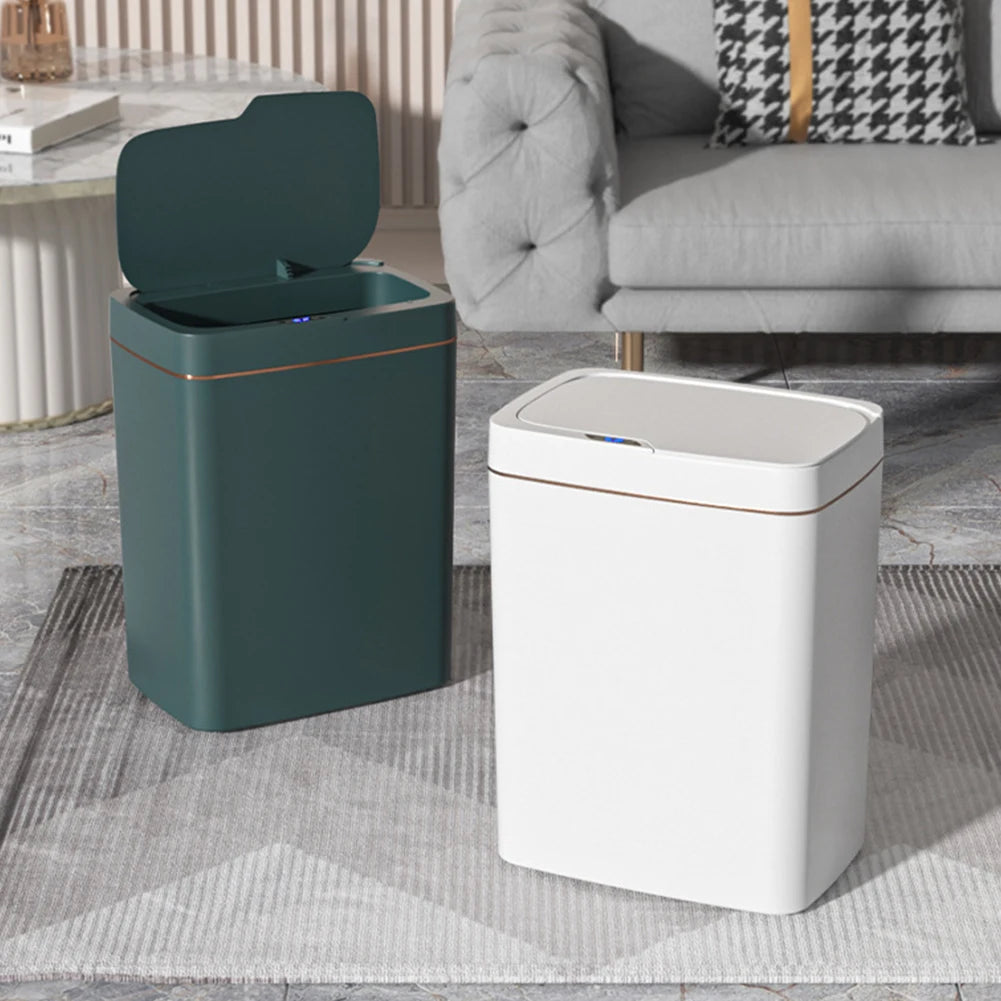 15/18L Smart Sensor Trash Can Waterproof Auto Motion Sensor Rubbish Can Rechargeable Garbage Bucket for Kitchen Bathroom Bedroom