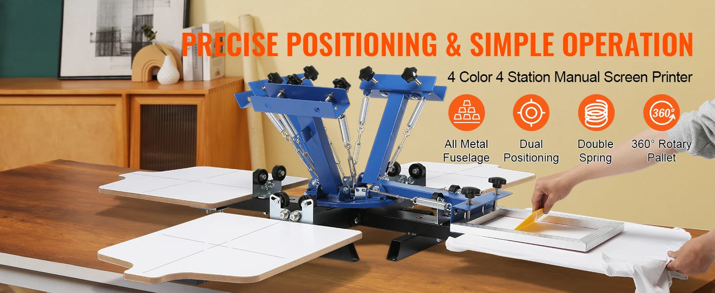 SucceBuy Screen Printing Machine 360° Rotable Silk Screen Printing Press 54x45cm Screen Printing Press Adjustable Tension