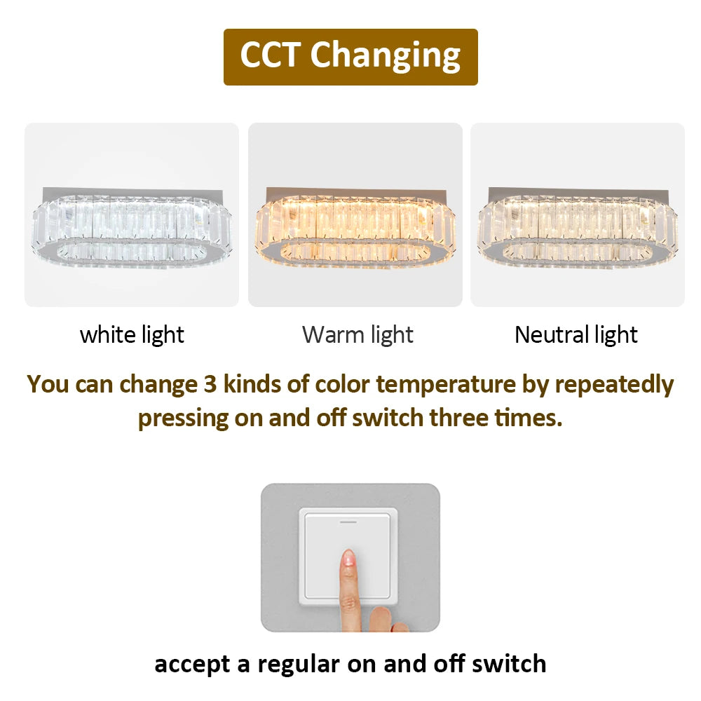 Modern Pendant Light Luxury Crystal Oval Design Led Chandelier Ceiling Lamp Nordic Hanging Fixture Living Bedroom Hotel Lustres
