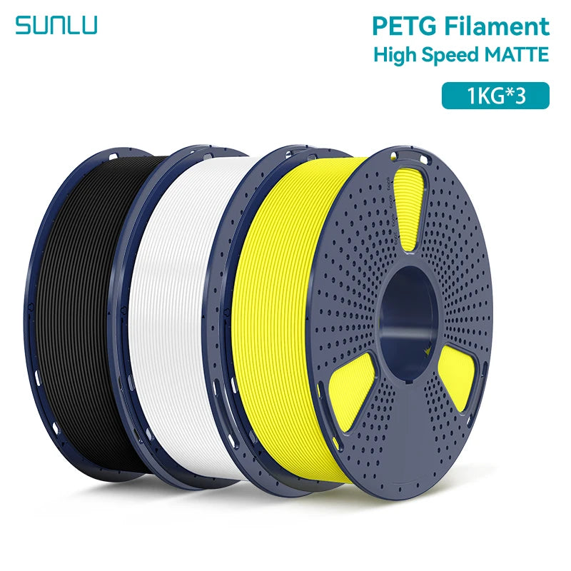SUNLU 3KG High Speed Matte PETG Filament 1.75mm 1kg Spool (2.2lbs) High Speed Printing Filament Fit Most FDM Printer