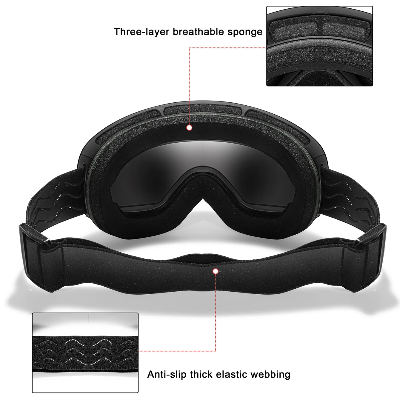 Winter Outdoor SKI Goggles Men And Women Teen, Free Optical Frame and Bag, UV400 Anti-Fog Snowboard Eyewear, Charistmas Gifts