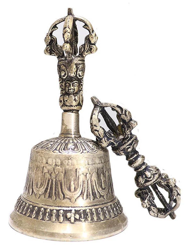 Tibetan Buddhist Meditation Bell Handmade Dharma Objects Bell Dorje Set Home Decor For Meditation Prayer Reiki Clarity Healing