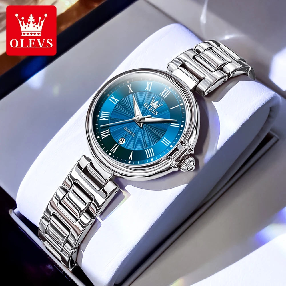 OLEVS 5608 Women Watch Luxury Brand Quartz Watch Roman Scale Waterproof Luminous Calendar Watch Elegant Women Watch Reloj Hombre