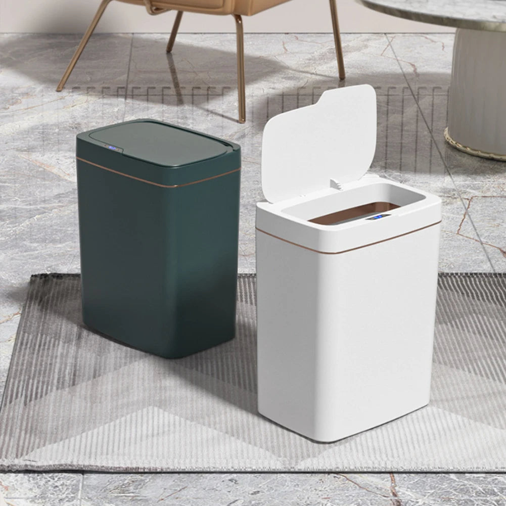 15/18L Smart Sensor Trash Can Waterproof Auto Motion Sensor Rubbish Can Rechargeable Garbage Bucket for Kitchen Bathroom Bedroom