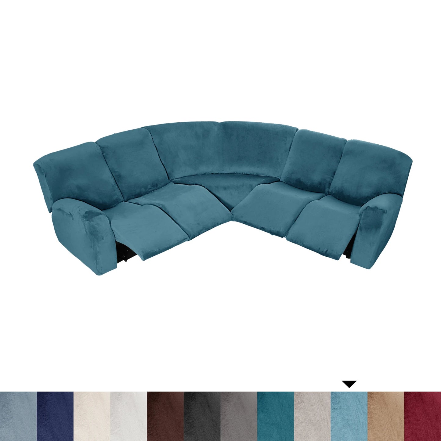 5 Seater Recliner Cover 7 Pcs Recliner Sofa Covers Velvet Stretch Reclining Sectional Couch Covers for 5 Cushion Sofa Slipcovers